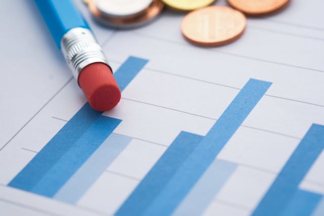 a%20blue%20bar%20chart%20with%20coins%20and%20pencil%20resting%20on%20top a%20blue%20bar%20chart%20with%20coins%20and%20pencil%20resting%20on%20top